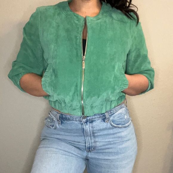 RARE Vintage 1980’s Bernardo Leather Zippered Bomber Jacket - Picture 2 of 5